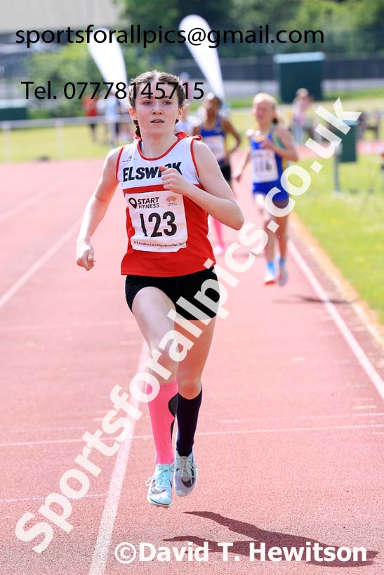 Girls Under-13s 800 metres, 2024 North Eastern Track and Field Champs., Middlesbrough.  Photo: David T. Hewitson/Sports for All Pics